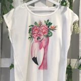 CAMISETA BLANCA FLAMENCO