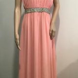 VESTIDO HÉLENICO DE FIESTA EN ROSA Y PLATA