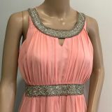 VESTIDO HÉLENICO DE FIESTA EN ROSA Y PLATA