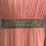 VESTIDO HÉLENICO DE FIESTA EN ROSA Y PLATA