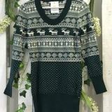 VESTIDO ELÁSTICO VERDE CON RENOS